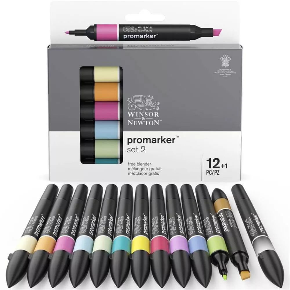 Winsor and Newton 12 + 1 Promarker Set 2